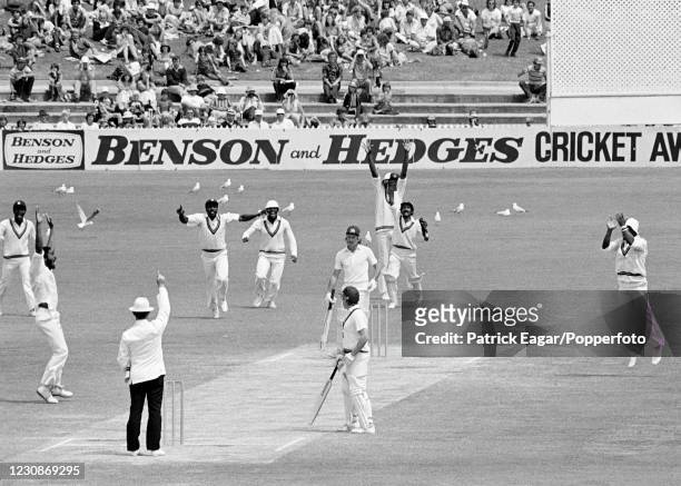 Ian Chappell of Australia is caught behind for 4 runs by West Indies wicketkeeper Deryck Murray off the bowling of Michael Holding during the 3rd...