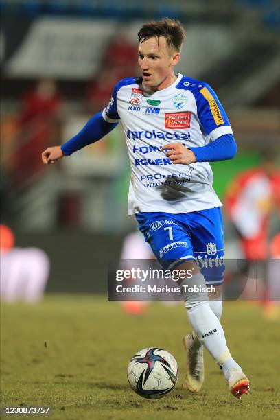 Julius Ertlthaler of Hartberg during the Tipico Bundesliga match between TSV prolactal Hartberg and FC Red Bull Salzburg at Profertil Arena on...