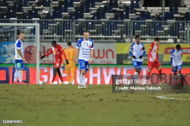 Christian Klem of Hartberg is disappointed during the Tipico Bundesliga match between TSV prolactal Hartberg and FC Red Bull Salzburg at Profertil...