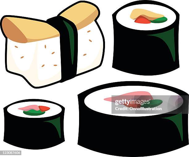 sushi - chicken rice stock illustrations