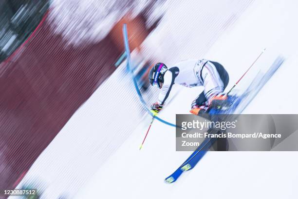 Victor Muffat-jeandet of France during the Audi FIS Alpine Ski World Cup Men's Slalom on January 31, 2021 in Chamonix France.