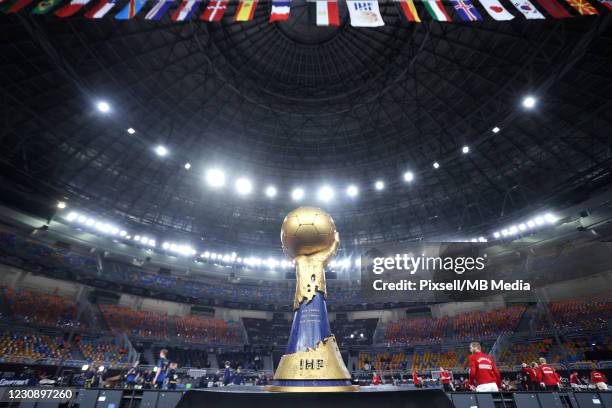 Trophy for the winner off the 27th IHF Men's World Championship final match between Denmark v Sweden - IHF Men's World Championships Handball Final...