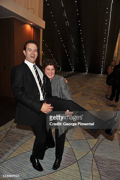 Chefs Corbin Tomaszeski and Lynn Crawford attend the 26th Annual Gemini Awards - Industry Gala at the Metro Toronto Convention Centre on August 30,...