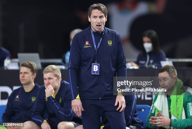 Head coach of Swedish Handball team Glenn Solberg during the 27th IHF Men's World Championship final match between Denmark v Sweden - IHF Men's World...