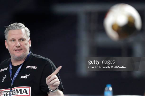 Head coach of Denmark Handball team Nikolaj Jacobsen reacts during the 27th IHF Men's World Championship final match between Denmark v Sweden - IHF...