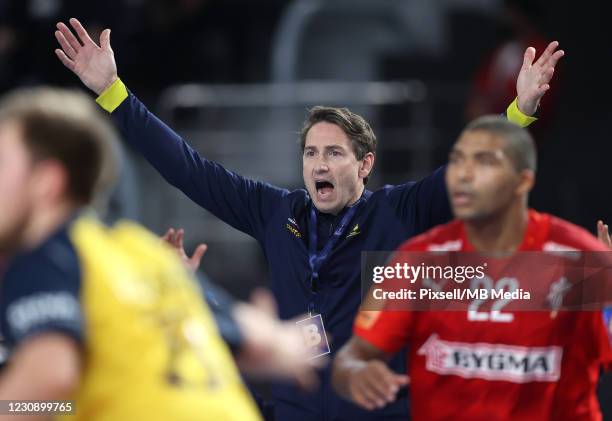 Head coach of Swedish Handball team Glenn Solberg during the 27th IHF Men's World Championship final match between Denmark v Sweden - IHF Men's World...