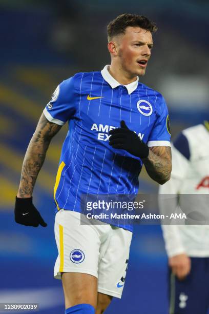 Ben White of Brighton and Hove Albion during the Premier League match between Brighton & Hove Albion and Tottenham Hotspur at American Express...
