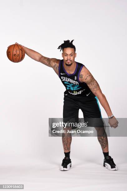 McDaniels of the Greensboro Swarm poses for a portrait during NBA G League Content Day on February 1, 2021 at Northwest Pavilion in Orlando, Florida....