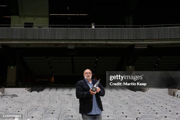 Merv Hughes poses for a photo infront of Bay 13 during the Announcement of an induction into the Australian Cricket Hall of Fame at Melbourne Cricket...