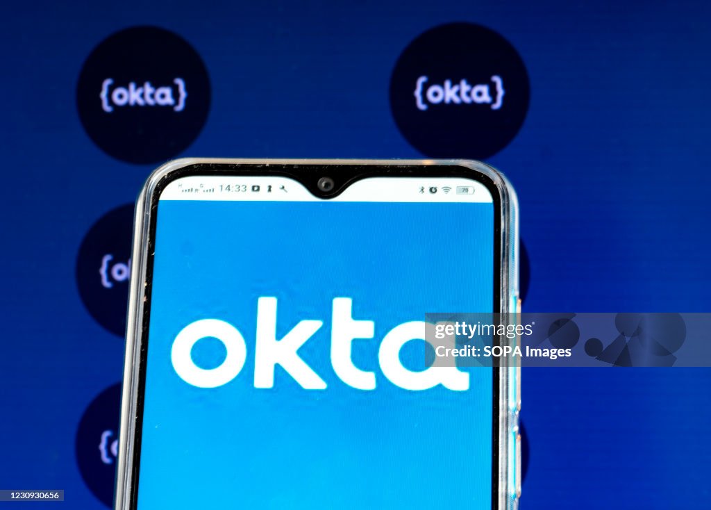 Octa Developer Logo In this photo illustration, an Okta, Inc. logo seen displayed on a ...