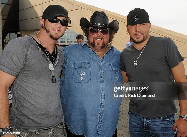 Singers/Songwriters Brantley Gilbert, Colt Ford and Jason Aldean during the BMI Party honoring "Dirt Road Anthem" Performed By Jason Aldean written...