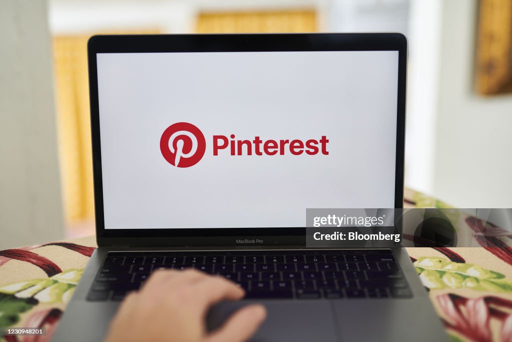 Pinterest Computer File The Pinterest logo on a laptop computer arranged in Saint Thomas ...