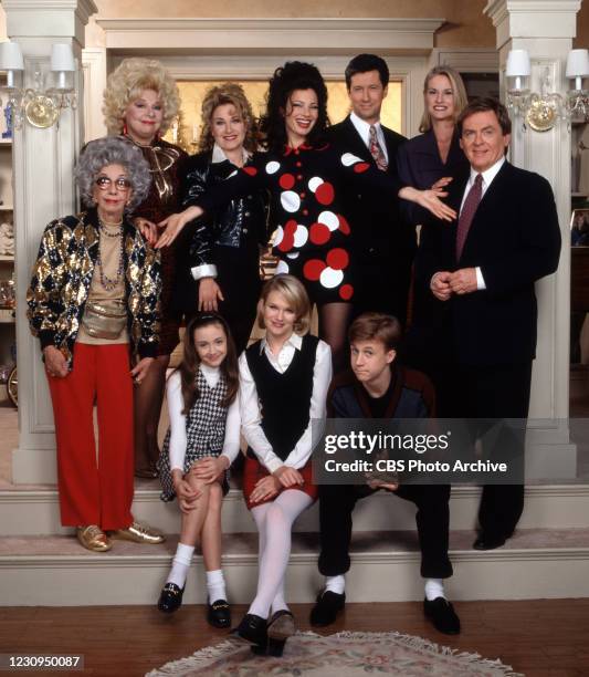 The Nanny, a CBS television situation comedy. Premiere episode aired November 3, 1993. Pictured is the cast, standing from left is Ann Morgan...