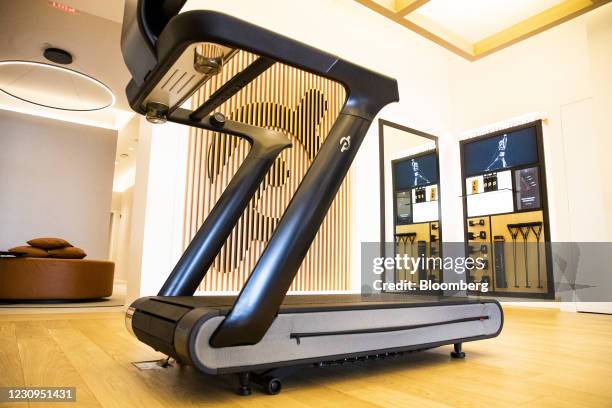 Peloton Tread+ exercise machine for sale at the company's showroom in Dedham, Massachusetts, U.S., on Wednesday, Feb. 3, 2021. Peloton Interactive...