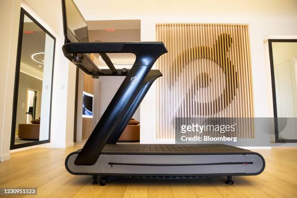 Peloton Tread+ exercise machine for sale at the company's showroom in Dedham, Massachusetts, U.S., on Wednesday, Feb. 3, 2021. Peloton Interactive...