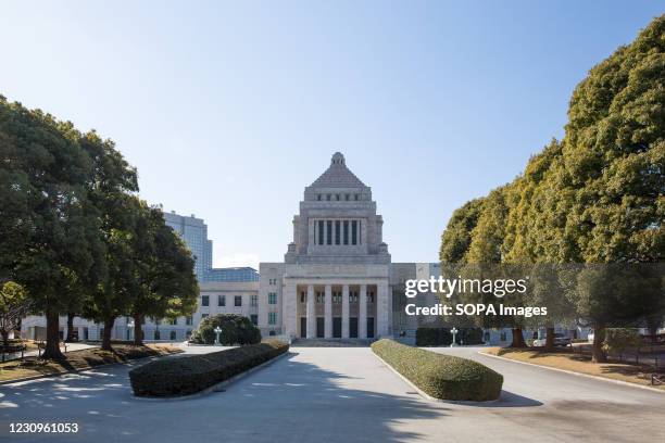 View of the National Diet building in Nagatacho, Tokyo.