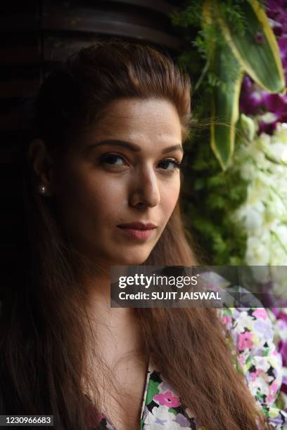 Bollywood actress Sonam Arora poses for pictures during an event in Mumbai on February 4, 2021.