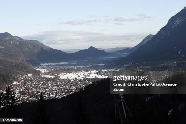 Garmisch A general view during the Audi FIS Alpine Ski World Cup Men's Downhill Training on February 4, 2021 in Garmisch Partenkirchen, Germany.