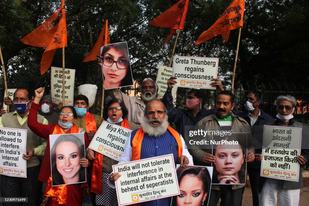 Protest Against International Celebrities Commenting On Farmers Protest In India