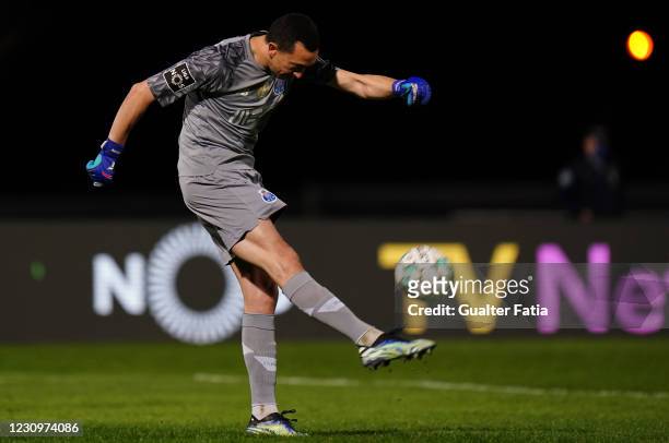 Agustin Marchesin of FC Porto in action during the Liga NOS match between Belenenses SAD and FC Porto at Estadio Nacional on February 4, 2021 in...