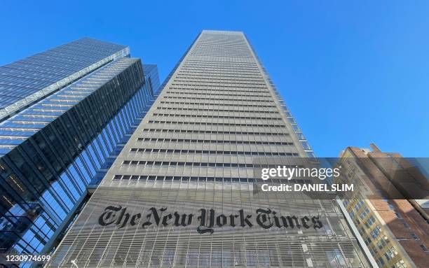 The New York Times Building is seen in New York City on February 4, 2021.