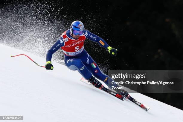 Dominik Paris of Italy in action during the Audi FIS Alpine Ski World Cup Men's Downhill on February 5, 2021 in Garmisch Partenkirchen, Germany.