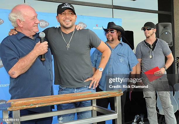 Broken Bow Records CEO/President Benny Brown and Singers/Songwriters Jason Aldean, Colt Ford and Brantley Gilbert during the BMI Party honoring "Dirt...