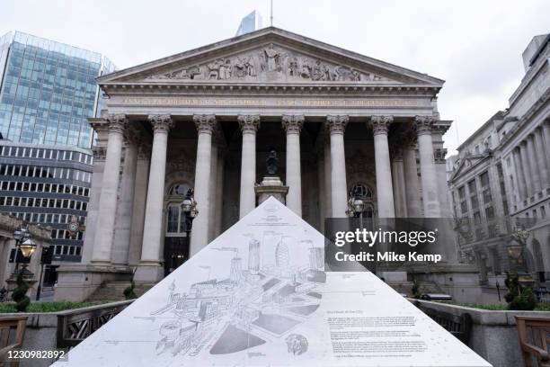 With very few people out and about the scene in the City of London financial district is one of empty desolation outside the Royal Exchange near the...