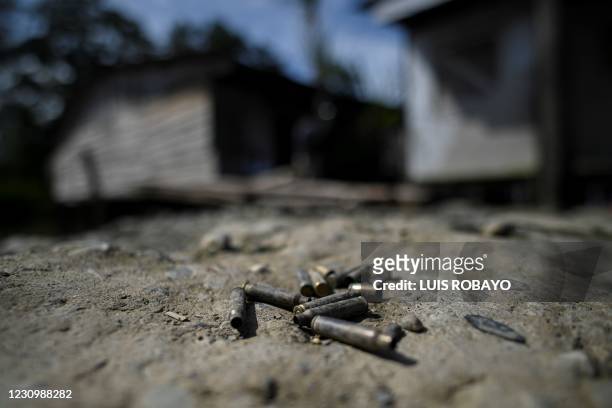 Bullets are seen on a street of Juan XXIII neighborhood in Buenaventura, Colombia, on February 5 where armed groups are fighting for the territory...