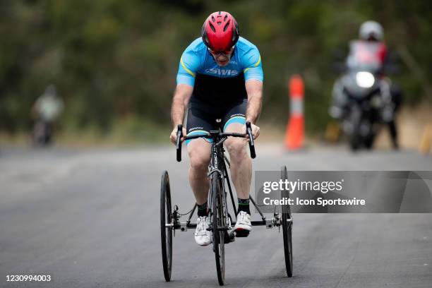 Stewart Jones rides during the Para-Cycling Road Race as part of the Australian Road National Championships on February 06, 2021 in Ballarat,...