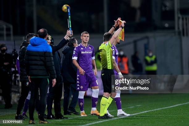 Aleksandr Kokorin of ACF Fiorentina during the Serie A match between ACF Fiorentina and FC Internazionale at Stadio Artemio Franchi, Florence, Italy...