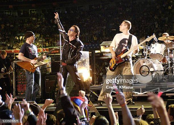 Performs during the halftime show at Super Bowl XXXVI in the Superdome, New Orleans, Louisiana, February 3, 2002.