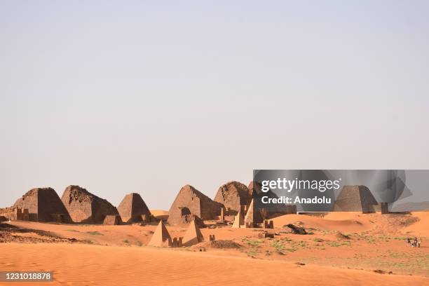 View of Meroe Pyramids located on 200 kilometers north of the capital Khartoum, within the borders of the city of Shendi, Sudan on February 05, 2021.