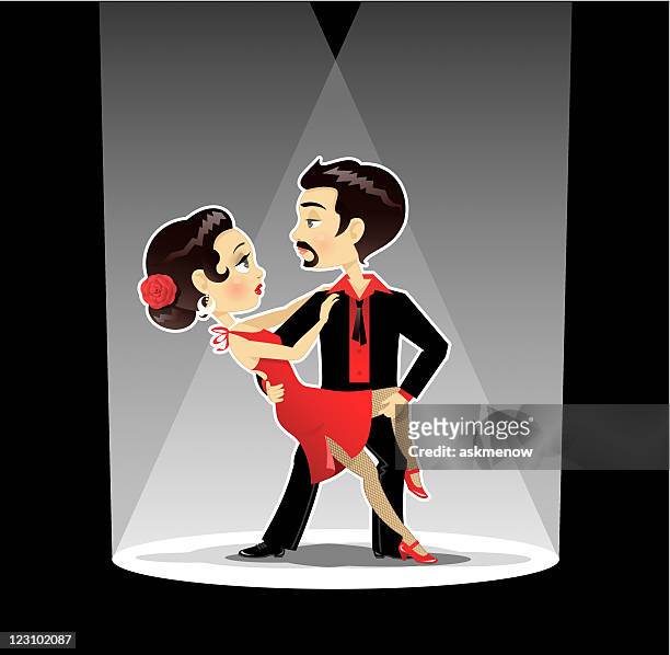 passionate tango dancers - ballroom dancing vector stock illustrations
