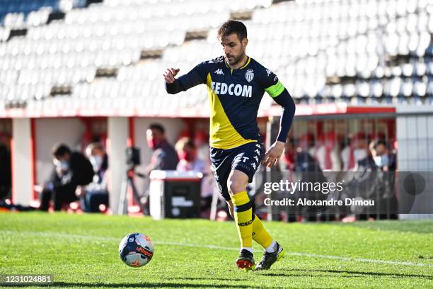 Cesc FABREGUAS of Monaco during the Ligue 1 soccer match between Nimes Olympique and AS Monaco at Costieres stadium on February 7, 2021 in Nimes,...