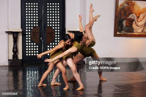 Ballet dancers performing during the event. Live on Zoom, the Javanese Cross-Cultural Collaboration with Australian Ballet program dance present a...