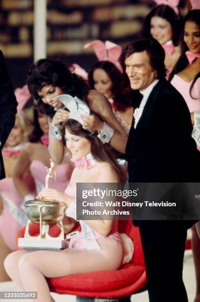 Hugh Hefner, Playboy Bunnies appearing on the ABC tv series 'Wide World Special', episode 'The Playboy Bunny of the Year Pageant'.