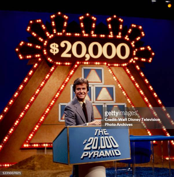 Dick Clark hosting the ABC tv game show series 'The $20,000 Pyramid', ABC's Pyramid game show series.