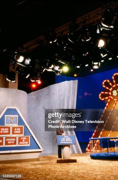 Dick Clark, behind the scenes, making of the ABC tv game show series 'The $20,000 Pyramid', ABC's Pyramid game show series.