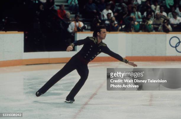 Calgary, Alberta, Canada Brian Boitano competing in the Men's Free skating event at the 1988 Winter Olympics / XIV Olympic Winter Games, Olympic...