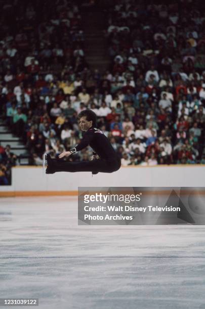 Calgary, Alberta, Canada Kurt Browning competing in the Men's Free skating event at the 1988 Winter Olympics / XIV Olympic Winter Games, Olympic...
