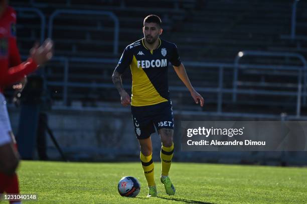 Guillermo MARIPAN of Monaco during the Ligue 1 soccer match between Nimes Olympique and AS Monaco at Costieres stadium on February 7, 2021 in Nimes,...