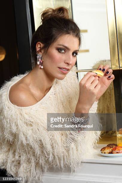 Model Laury Thilleman poses for a portrait on November 18, 2019 in Paris, France.