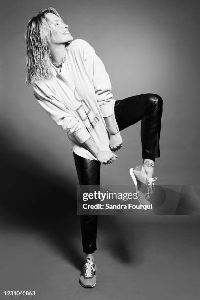 Model Estelle Lefébure poses for a portrait on December 4, 2018 in Paris, France.