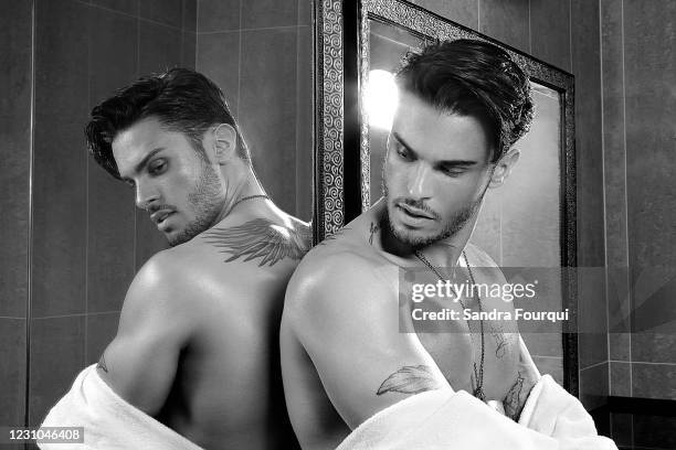 Model Baptiste Giabiconi poses for a portrait on March 28, 2017 in Paris, France.