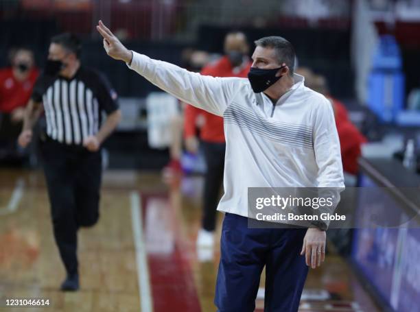 Boston College head Basketball coach Jim Christian is court side during game action. The Boston College Eagles men's basketball team hosts the NC...
