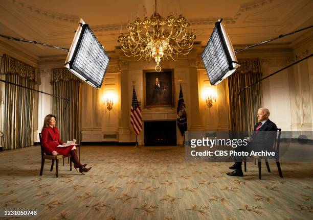 Evening News Anchor and managing editor Norah O'Donnell sits down with President Joe Biden at the White House for his first Television interview...