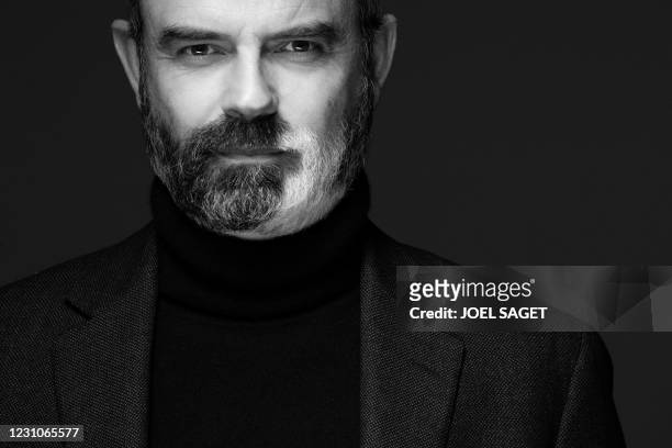 Former French Prime minister and Mayor of Le Havre Edouard Philippe poses during a photo session, in Paris, on February 9, 2021.