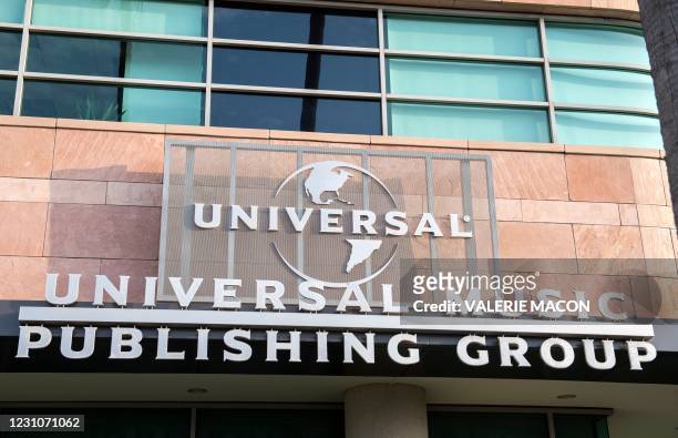 View of the Universal Music Group headquarters is seen on February 9, 2021 in Santa Monica, California. - UMG and TikTok announced on February 8,...