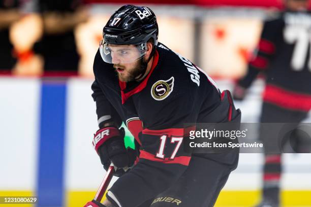 Ottawa Senators Left Wing Alex Galchenyuk during warm-up before National Hockey League action between the Edmonton Oilers and Ottawa Senators on...